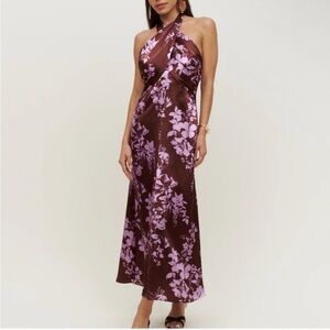 Reformation Madison Silk Halter Dress